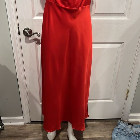 Runaway the label Kelsi midi/ maxidress pink & red midi dress size 10 NWT - Picture 5 of 10